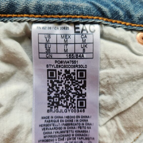 Guess Floral Embroidered Mini Skirt Denim Jean Girly Cute Pink Roses Boho M - Picture 11 of 15